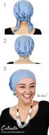 Hats Scarves & More Chemo Headwear Cancer Scarf 50+ UPF Sun Protection Pre Tied Headscarf Head Coverings Cotton Celeste...