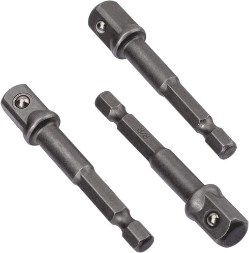 OIIKI 12 Pack 3/8 inch(10mm) Square Socket Adapter Bit Set, Impact Driver Power Bits for Automotive DIY-1/4 Hex Shank...