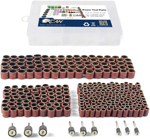 338 PCS Abrasive Sanding Drum Kit 1/2 '' 1/4 '' 3/8" Drill Chuck Sander Tool Set Rotary Tools...