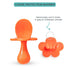 Grabease Baby Fork and Spoon Set for Babies & Toddlers - BPA-Free & Phthalate-Free Self-Feeding Cutlery - Orange Toddler Utensils...