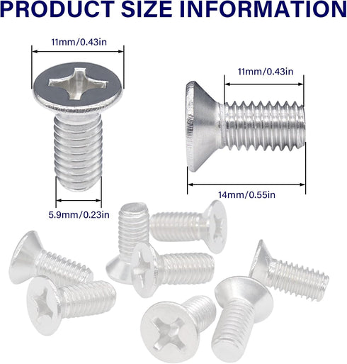 8-Pack Brake Disc Rotor Screws, 93600-06014-0H Rotor Brake Disc Stainless Steel Front and Rear Set Screws is Replacement for Honda, Acura, Hyundai...