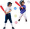 ELEMARA 2 Inflatable Baseball Bats, Kids Inflatable Toys for Inflatable Bouncer with 4 Ball Pit Balls for Kids 3-8 Years Old, 19 Inch...
