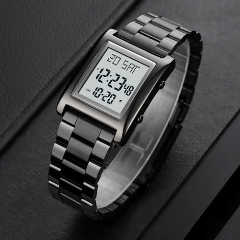 Mens Watches Digital Watch for Men Womens, Stainless Steel Rectangle Watches for Men, Men's Wristwatch Waterproof...