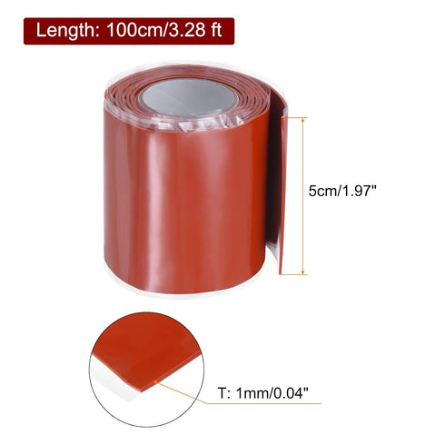 2 Rolls Self Fusing Silicone Tape 2" x 3ft x 0.04" Waterproof Sealing Plumbing Rubber Tape for Water Pipe Hose Leak Silicone Grip Repair Seal, Red...