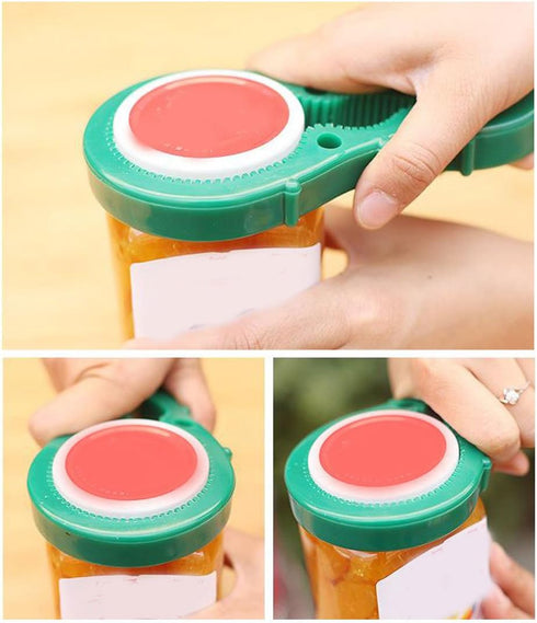 GARASANI 3 in 1 Kitchen Tool Silicone Easy Arthritis Jar Opener Convenience multi-function Jars/Bottles Wine Opener Kitchen Tool (Green)...