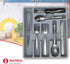Home Basics 7 Compartment Deep Molded Plastic Flatware and Utensil Tray Holder Cutlery Organizer with Rounded Corners, Stackable Design | Grey...