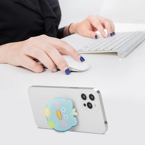 Cute Cartoon Smile Daisy Sun Flower Expandable Phone Grip Handle Smartphone Finger Holder Grip Bracket Support Adjustable Stand White...