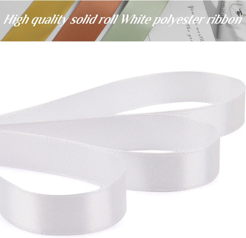 1/2 inch, White Ribbon for Gift Wrapping 50 Yards Perfect Wedding Party Wreath Sewing DIY Hair Accessories Decoration Floral Hair Balloons Other P...