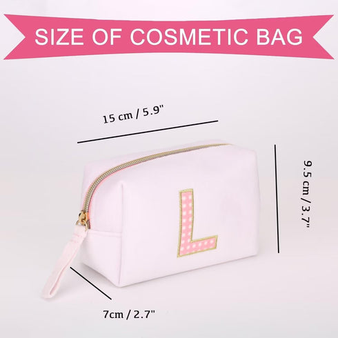 Personalized Initial Makeup Bag, Small Velvet Cosmetic Bag Cute Makeup Pouch Toiletry Bag Monogram Make Up Bag for Her Daughter Girlfriend Sister ...