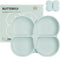 Butterfly Silicone Toddler Plates with Suction, Divided Design Suction Plates for Toddlers Babies, Food Grade Soft Safe BPA-Free Silicone, Dishwas...