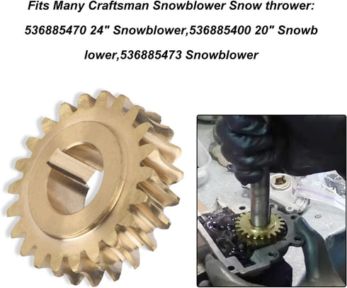 51405MA 51279MA Worm Gear & Gasket Kit Compatible With Craftsman SnowThrower for 2 Dual Stage Snowblower 536886540 536886180 601002109, Replaces M...