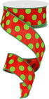 Ex=pressions Polka Dot Christmas Ribbon: Red and Lime Green 1.5" X 10 Yards : RG15873Y...