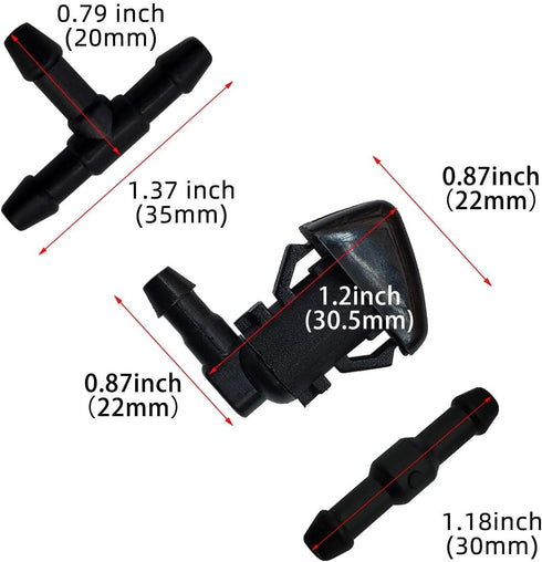 Windshield Washer Nozzle Wiper Spray Hose Kit Compatible with Ford F250 F350 F450 F550 Super Duty 2011-2016 Replace OEM BC3Z-17603-A BC3Z-17K605-B...
