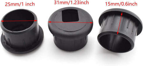 SDTC Tech 3-Pack 1 inch Desk Hole Wire Grommet Black Plastic Cable Cord Cover Organizers...
