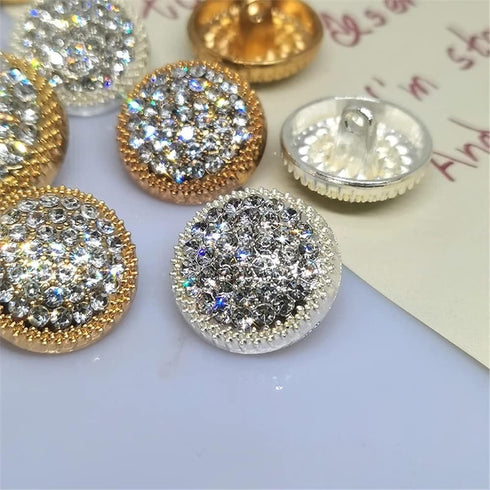 vingol 10PCS Round Metal Rhinestone Buttons For Clothing DIY Sewing Accessories Wedding Decaration Wholesale Luxury Fashion Decor Button...
