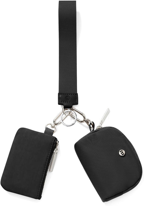 Keychain Wallet Mini Zip Around Wristlet Wallets for Women Detachable Dual Pouch Wristlet Portable Coin Purse Small Wallets...
