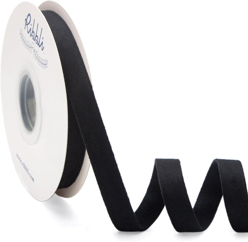 Ribbli Black Velvet Ribbon Double Faced 1/2 Inch 10-Yard Spool Black Ribbon Use for Christmas Tree Ornaments Gift Wrapping Wreath Decoration Weddi...