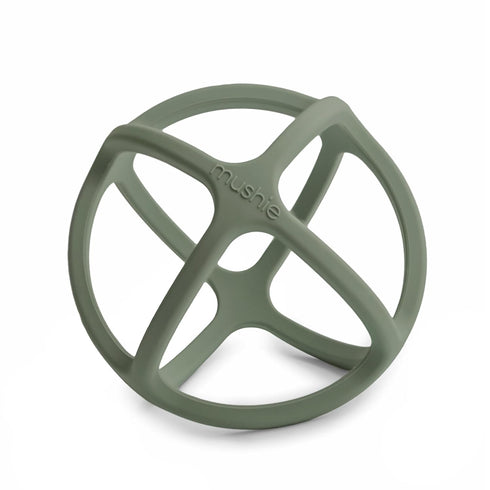 mushie Silicone Baby Teether Ball Toy (Dried Thyme)...