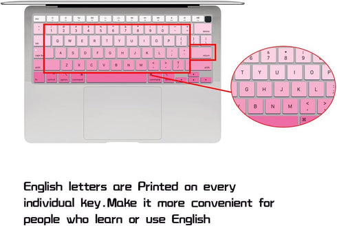 HRH Ultra Thin Silicone Keyboard Cover Skin for MacBook Air 13.3" 13 inch 2020 with M1 Processor (Model A2337) Touch ID Accessories Protector-Ombr...