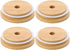 TOUSHI 4Pcs Regular Mouth Bamboo Mason Jar Lids with Straw Hole Reusable Bamboo Caps Leak-Proof Glass Canning Drinking Storage Jars Lid Covers (70...