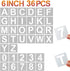 6 Inch Letter Stencils and Numbers, 36 Pcs Alphabet Stencils, Reusable Plastic Stencils for Wood, Wall, Fabric, Rock, Signage (6 Inch)...