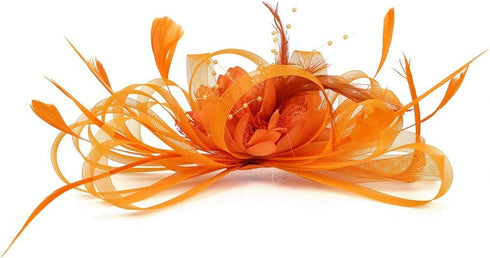 Song Qing Women's Fascinator Feather Flower Hair Clip Pin Brooch Corsage Bridal Hairband Derby Hat Cocktail Party Wedding...