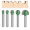YUENTOEN 5 Pieces Trim Bits Round Nose Cove Box Router Bit, Woodworking Milling Cutter Tool Kit for Home Improvement and DIY...