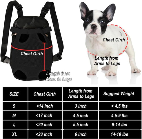 FEimaX Dog Carrier Backpack Pet Legs Out Front Cat Travel Bag, Adjustable Puppy Backpacks Carriers Hands-Free for Small Medium Dogs Cats Hiking Tr...