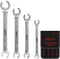 4-Piece Flare Nut Wrench Set - SAE Brake Line Wrench 1/4, 5/16, 3/8, 7/16, 1/2, 9/16, 5/8, 11/16-inch, Professional Offset Heads, Portable Organiz...