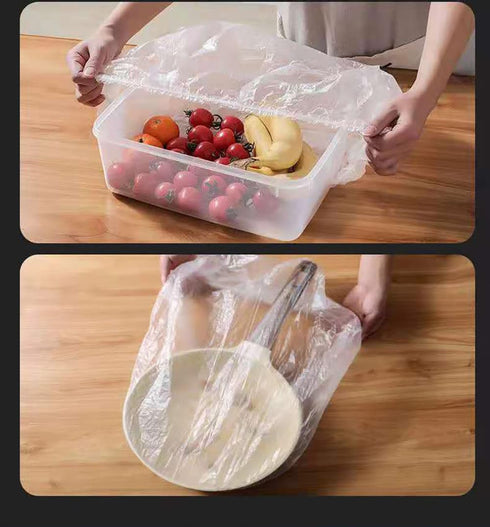 100 Plastic Bowl Covers Elastic Reusable? Restaurant Salad Bowl Cover? Mixing Bowl Food Cover Hair Bowl Protective Cover? Kitchen Small Appliances...