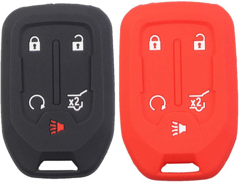 2pcs Silicone 5 Button Smart Key Fob Cover Remote Keyless Entry Bag Compatible with GMC 2017 2018 2019 2020 Acadia 2018 2019 2020 Terrain 2019 202...