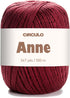 Circulo Anne Yarn, 100% Mercerized Brazilian Virgin Cotton - Cotton Yarn for Crocheting and Knitting - Soft Yarn, Red Yarn Art - Fingering Weight ...