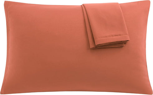 uxcell 2 Pack Pillow Cases Soft 1800 Series Microfiber Pillowcases Set with Zipper King(20"x36") Orange...