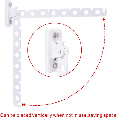 Wall Mount Clothes Hanger Stainless Steels Laundry Hanger Dryer Rack White Retractable Clothes Rack Wall Hangers for Clothes Closet Wall Mounted C...