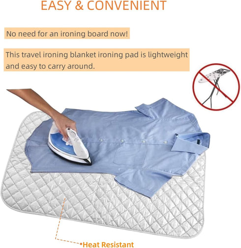Ironing Mat Blanket Ironing Board Replacement, Iron Board Alternative Cover, Portable Travel Ironing Pad, Quilted Heat Resistant Ironing Pad Cover...