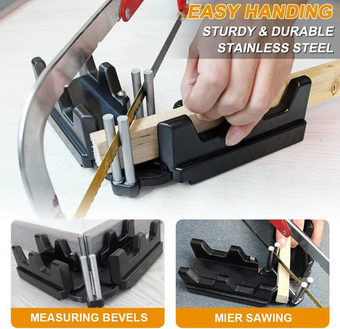 2-in-1 Mitre Measuring Cutting Tool, Measuring and Sawing Mitre Angles Cutting Tool for Home Improvement, Carpentry Work, Miter Saw Protractor Too...