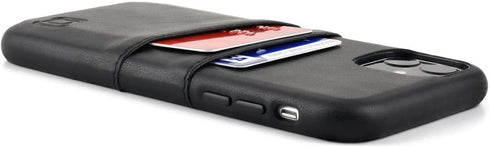 Dockem Wallet Case for iPhone 11: Built-in Metal Plate for Magnetic Mounting & 2 Credit Card Holders (6.1" Exec M2, Synthetic Leather, Black)...