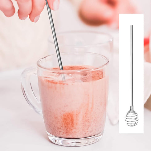 8 Pieces Coffee Stir Sticks, Stainless Steel Specialty Spoons Spherical Mixing Spoon Solid/Hollow Spring Stirring Stick for Drink/Cocktail/Coffee/...