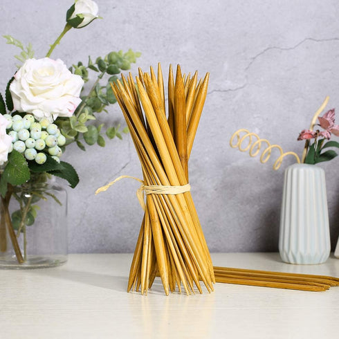 RELIAN Double Pointed , 75 Pcs Bamboo Knitting Needles Set, 15 Sizes from 2.0mm-10.0mm(8 Inches Length)+ 4Pcs Knitting Needles Point Protectors...