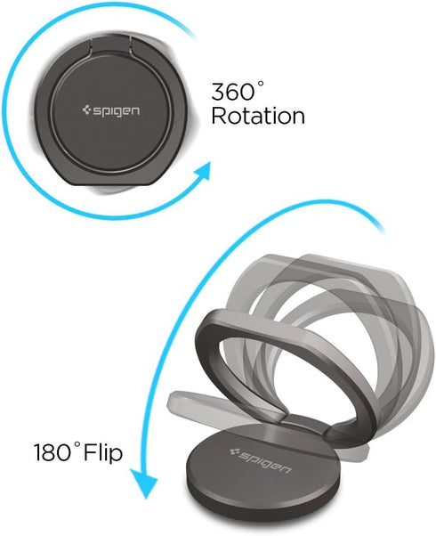 Spigen Style Ring 360 Cell Phone Ring/Phone Grip/Stand/Holder for All Phones and Tablets Compatible with Magnetic Car Mount - Gun Metal......