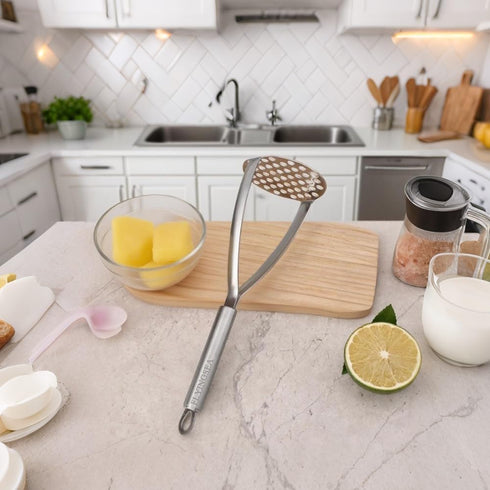 FLYINGSEA Potato Masher, Professional 18-8 Stainless Steel Potato Masher. Vegetable Masher,Cooking And Kitchen Tools....