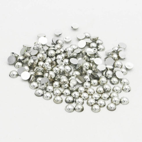 3000Pcs 1 Box Plastic Pearls Round Flatback Imitation Half Loose Beads Gem Assorted Sizes 2 to 10MM for DIY Scrapbooking Crafts Silver...