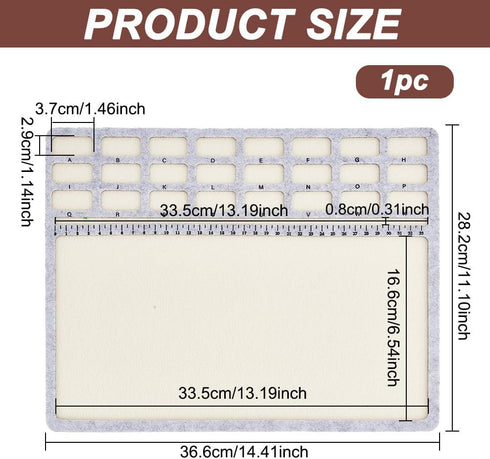 BENECREAT Large Rectangle Felt Beading Mat, Felt Bead Design Boards with Centimeter Alphabetic Scale Beads Tray Bead Pads for Art Crafts Jewelry M...