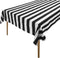 lovemyfabric Cotton 2 Inch Black & White Stripes Tablecloth for Wedding/Bridal Shower, Birthdays, Special Events (58"x76")...