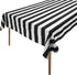 lovemyfabric Cotton 2 Inch Black & White Stripes Tablecloth for Wedding/Bridal Shower, Birthdays, Special Events (58"x76")...