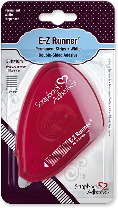 Scrapbook Adhesives by 3L Runner Strips, E-Z Permanent Adhesive Dispenser, 33-Feet, Single, Model:01644...