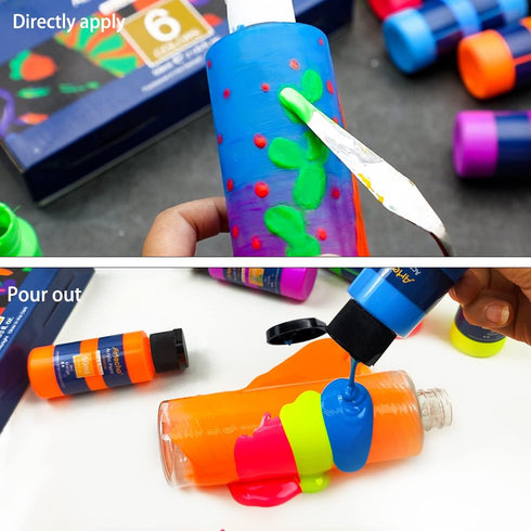 Artecho Glow in the Dark Paint, Neon Neutral 59ml,2oz Bottle, Fluorescent Acrylic Paint for Decoration, Art Painting, Outdoor and Indoor Art Craft...