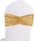 Eternal Beauty Set of 10 Sequin Chair Bows Sashes Gold Chair Sashes for Wedding Party Decorations...