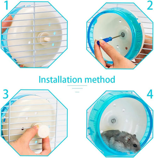 Silent Hamster Wheel Small Silent Hamster Wheel Non-Slip Pets Running Sports Exercise Wheel for Small Animal Hamster 4.7In in Diameter...