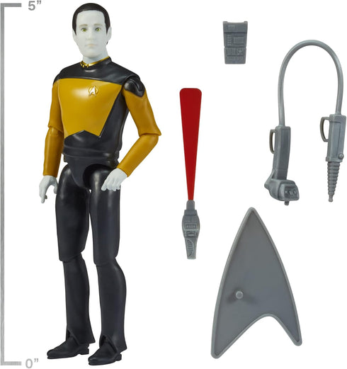 Star Trek Playmates Toys Universe: 5" Lt. Commander Data “Next Generation” Action Figure with Accessories, Multi...